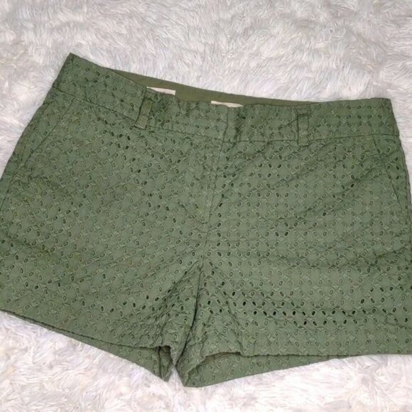Loft Cotton Eyelet Spring Summer Casual Chino Shorts Size 12 - Picture 4 of 9